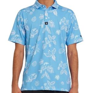 Bad Birdie Blue and White Polo Shirt